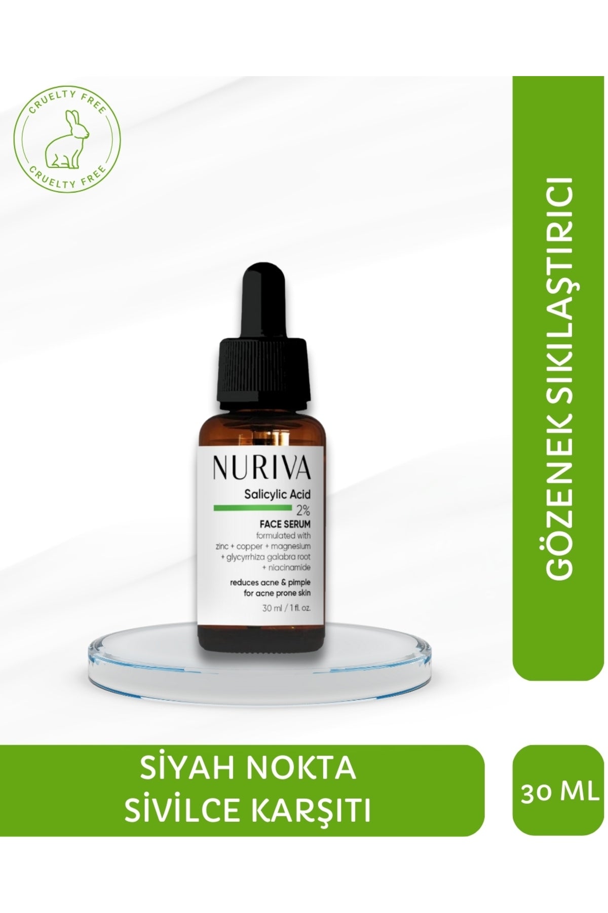 Gözenek Sıkılaştırıcı ve Akne Önleyici Serum – Sebum Dengeleyici, Karşıtı 30 ml