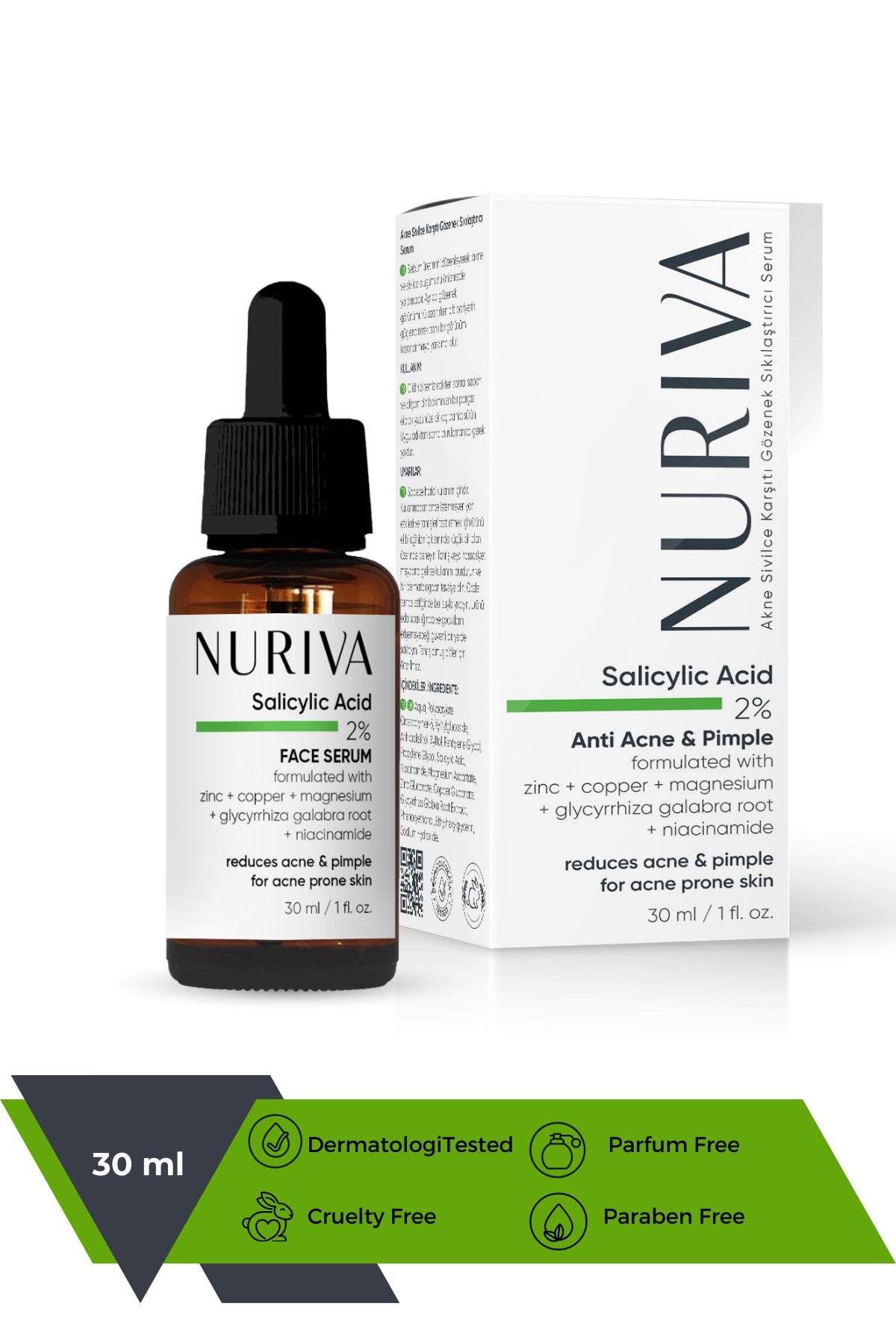 Gözenek Sıkılaştırıcı ve Akne Önleyici Serum – Sebum Dengeleyici, Karşıtı 30 ml