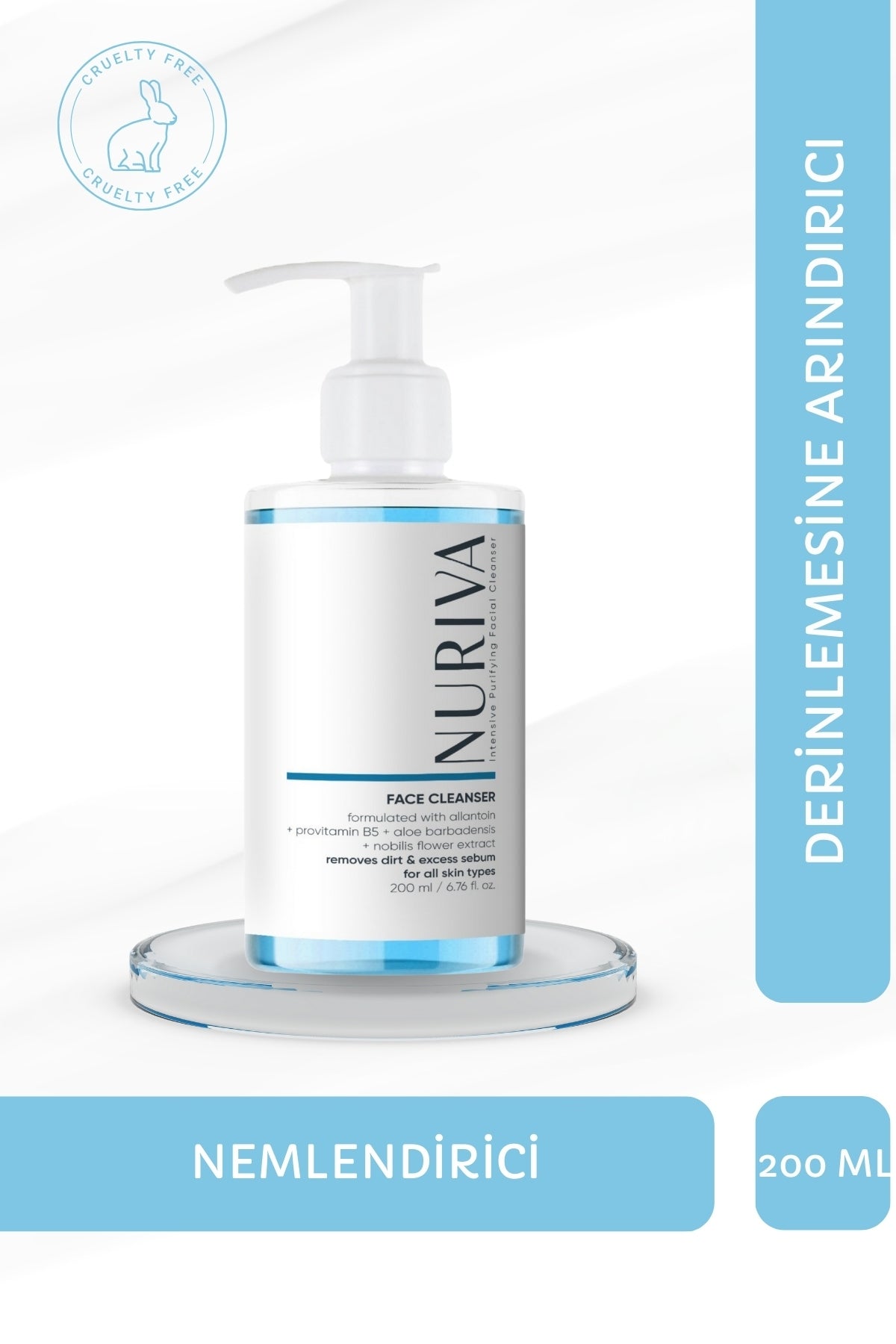 Aloe Vera & Papatya Özlü Derin Temizlik Yüz Temizleyici Jel – Cilt Besleyici Formül 200 ml