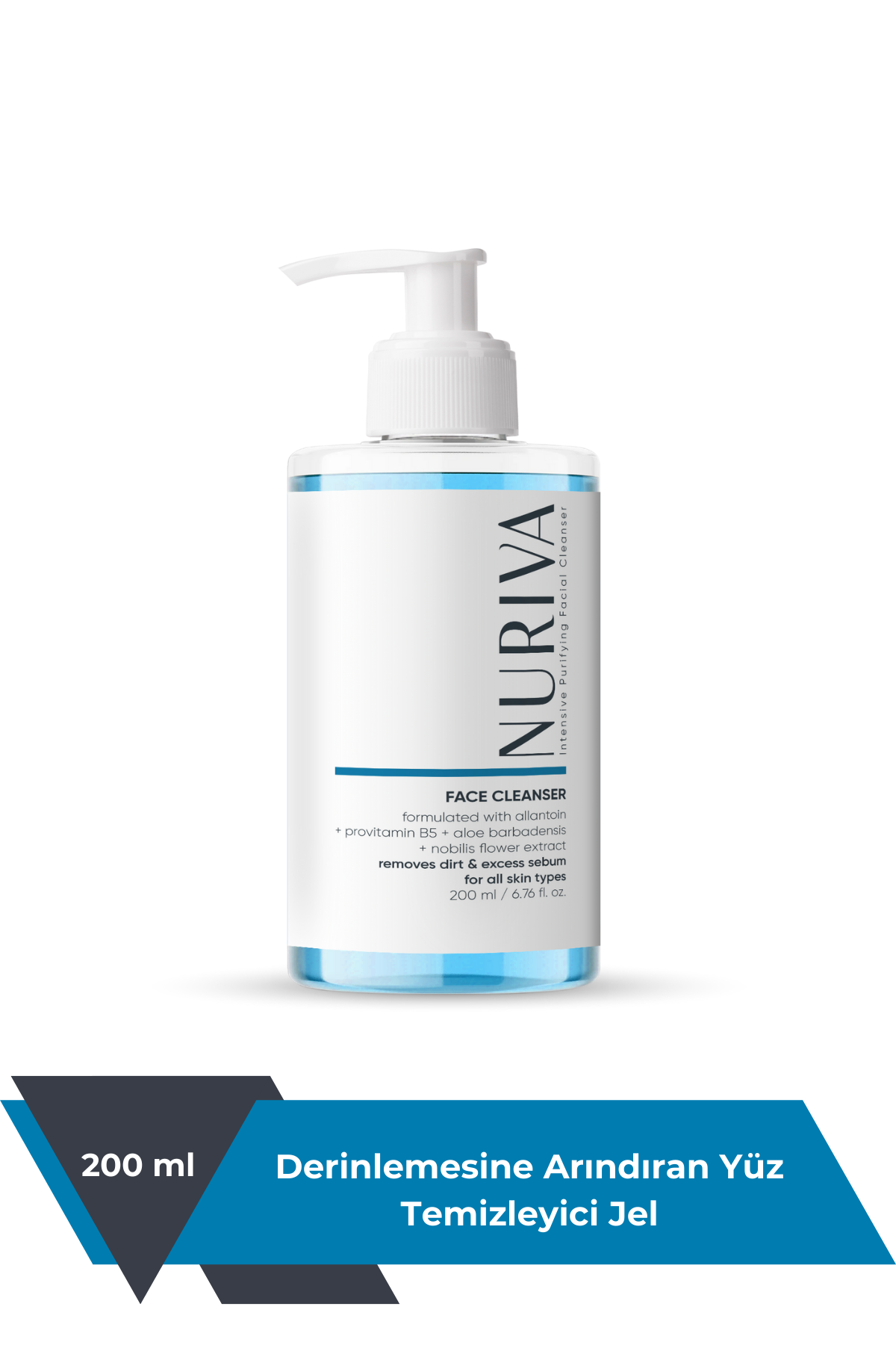 Aloe Vera & Papatya Özlü Derin Temizlik Yüz Temizleyici Jel – Cilt Besleyici Formül 200 ml