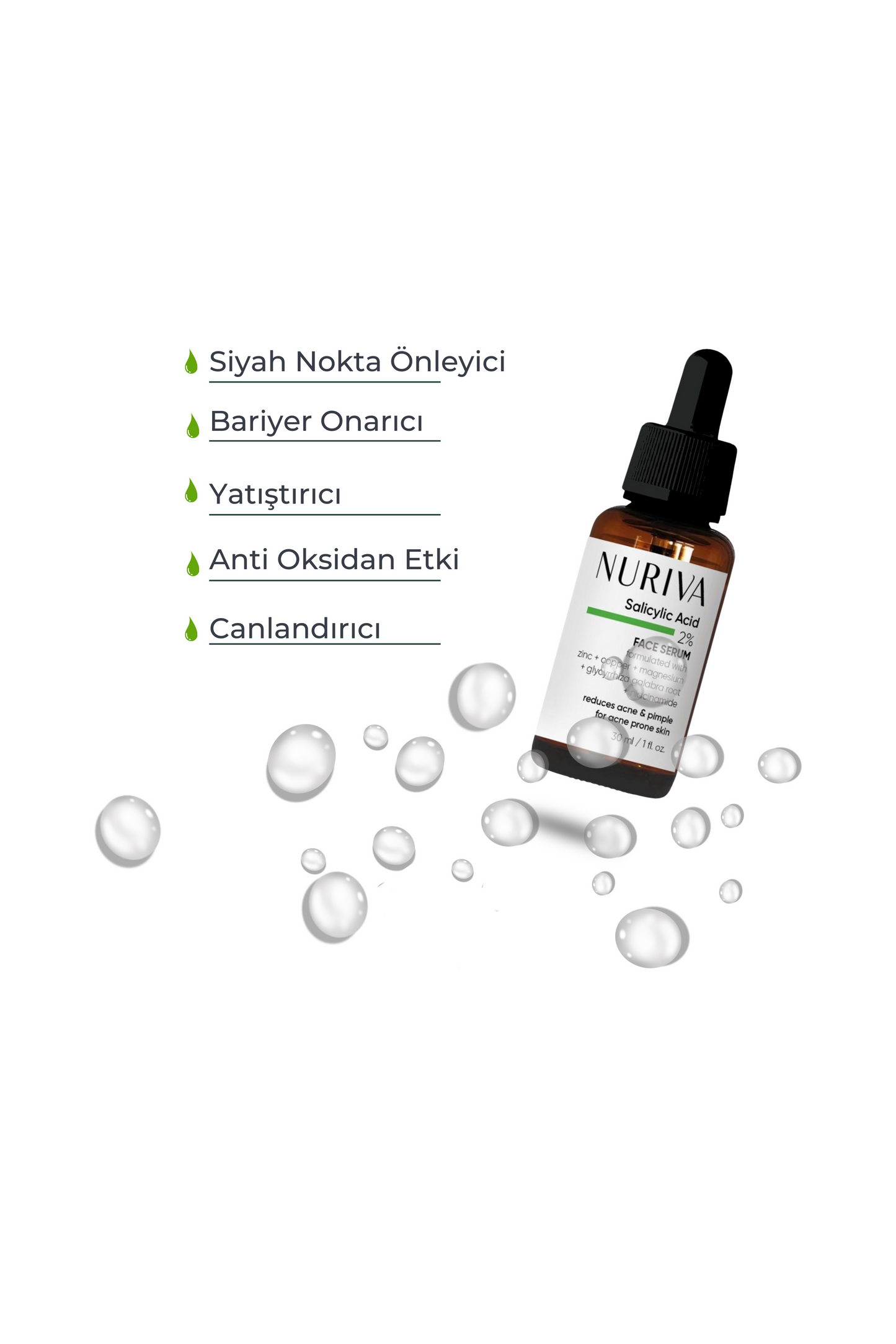 Gözenek Sıkılaştırıcı ve Akne Önleyici Serum – Sebum Dengeleyici, Karşıtı 30 ml