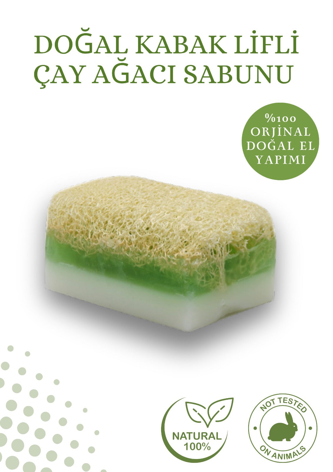 Doğal Kabak Lifli Çay Ağacı Sabunu 120 g – Karşıtı & Arındırıcı Peeling Sabunu