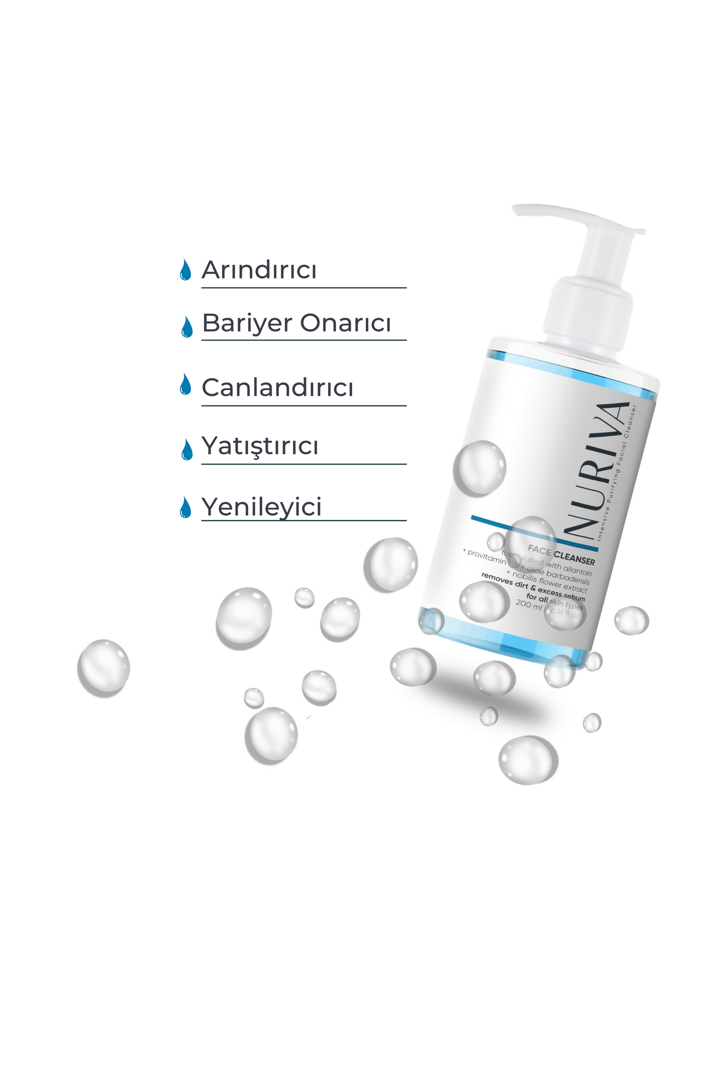 Aloe Vera & Papatya Özlü Derin Temizlik Yüz Temizleyici Jel – Cilt Besleyici Formül 200 ml